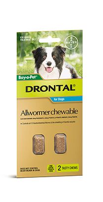 DRONTAL CHEWS 10KG MEDIUM 2'S