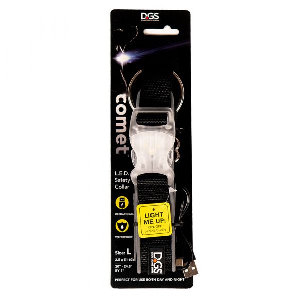 DGS LED COLLAR LGE BLACK      